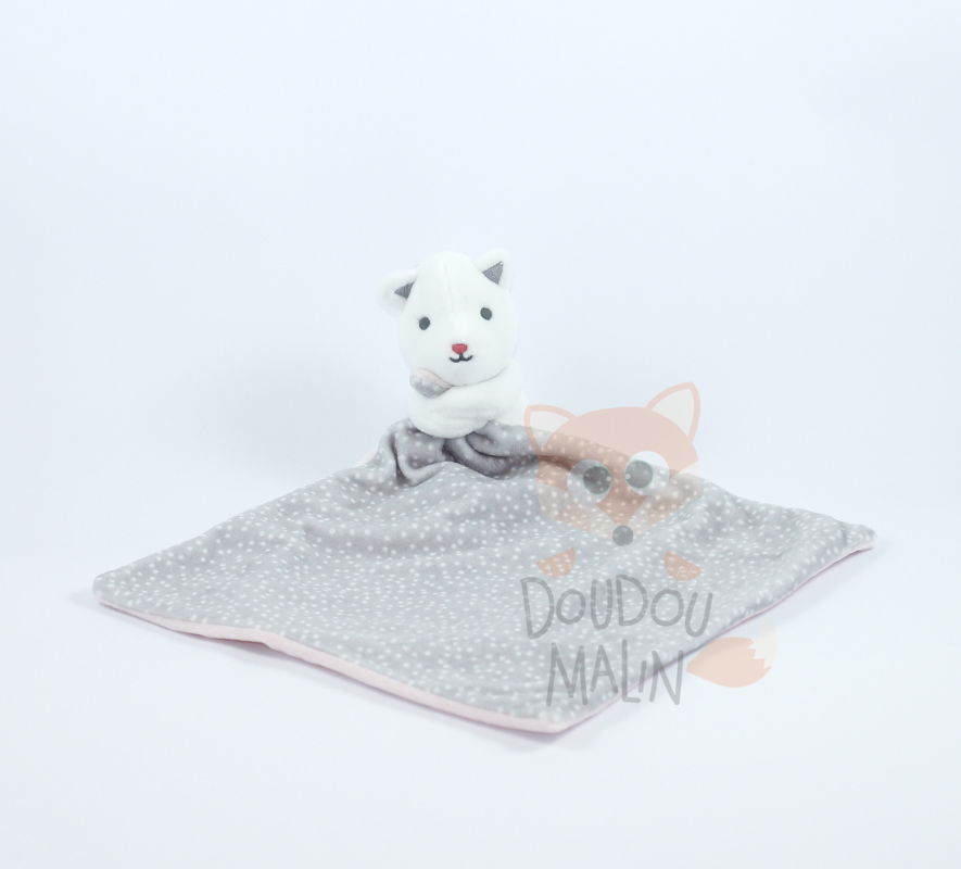 Obaïbi comforter cat pink grey white 30 cm 